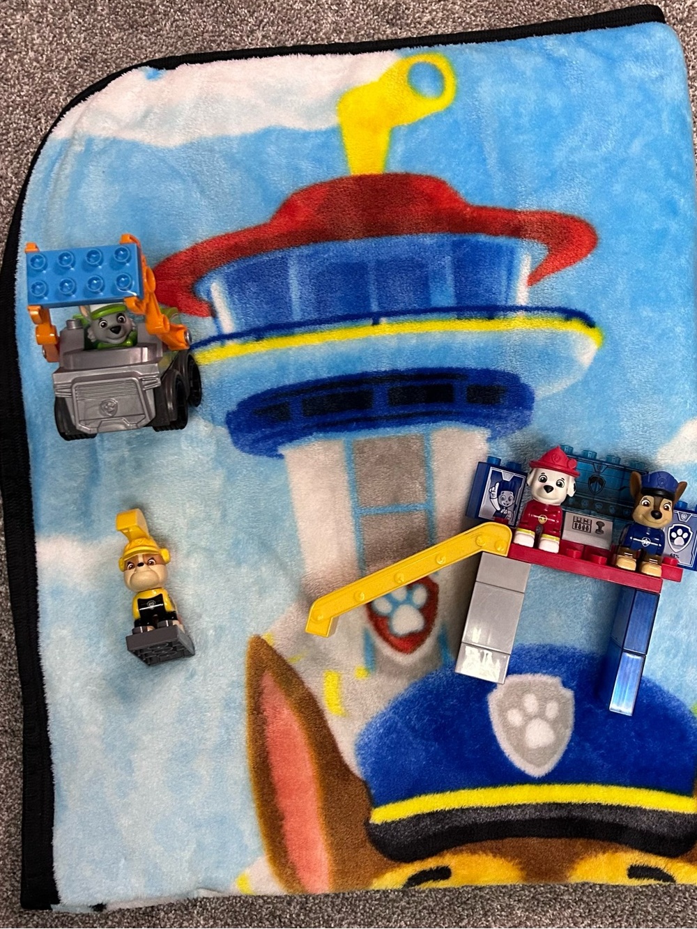 3/$50 Paw Patrol Kids Fleece Blanket and Mega Blocks Bundle